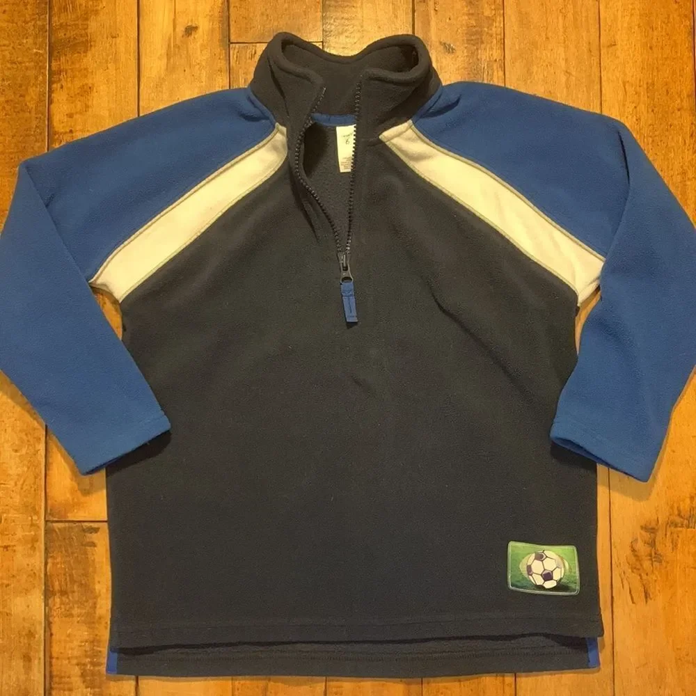 Carters Fleece Size 6 quarter zip fleece pullover Blue Spring Soccer